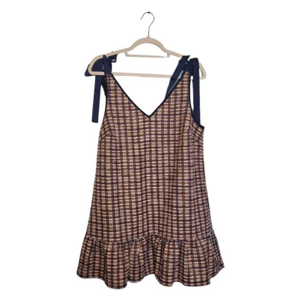 Judith March Tweed Plaid Ribbon Dress sz Large